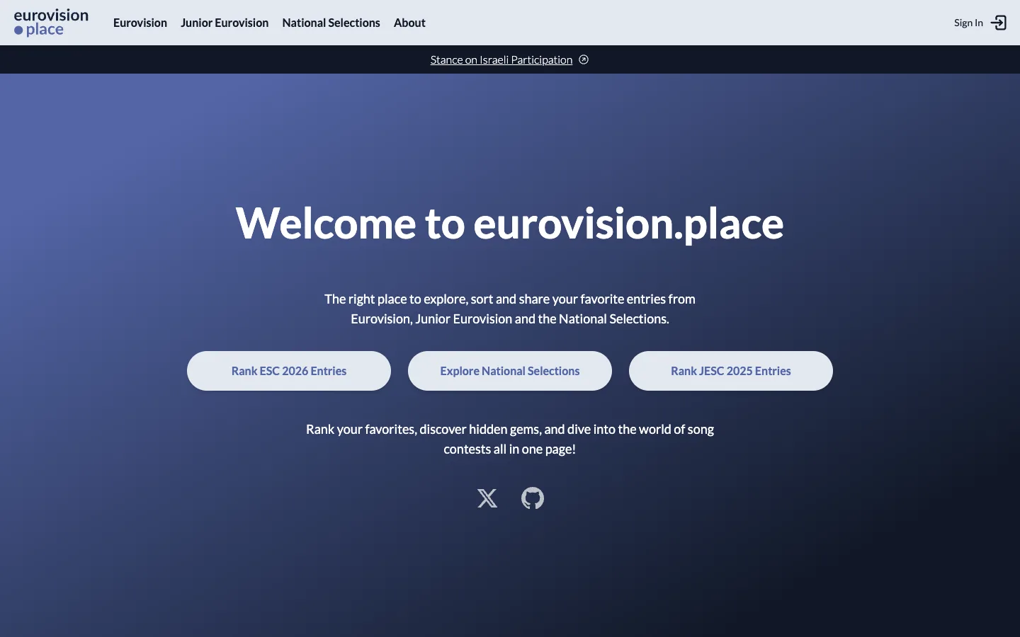 eurovision.place landing page