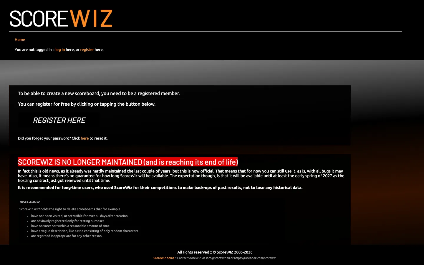 scorewiz.eu landing page